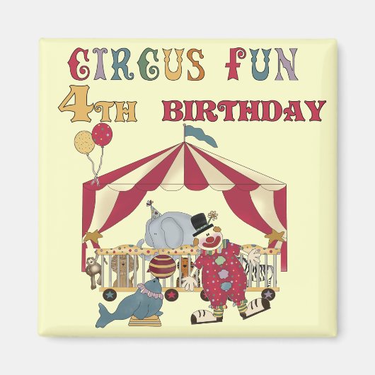 サーカス4th誕生日Tシャツとギフト マグネット (正面)