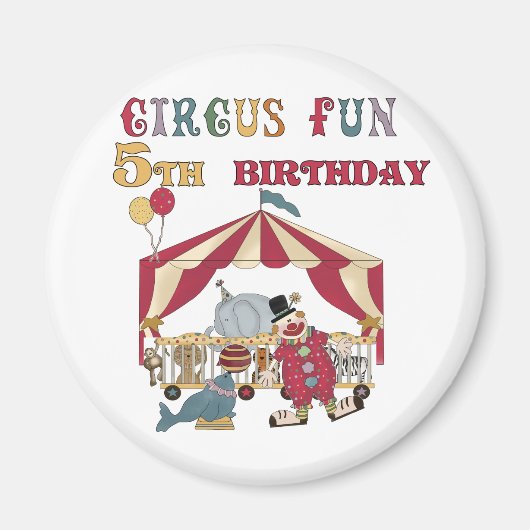 サーカス5誕生日Tシャツとギフト マグネット (正面)