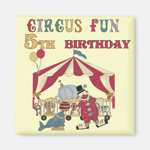 サーカス5誕生日Tシャツとギフト マグネット