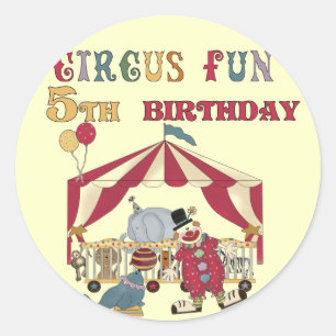 サーカス5誕生日Tシャツとギフト ラウンドシール