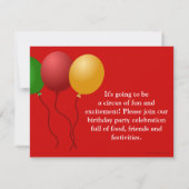 サーカス カーニバル チア カスタム インビテーション (裏面)