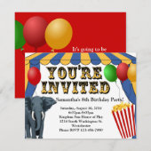 サーカス カーニバル チア カスタム インビテーション (正面/裏面)