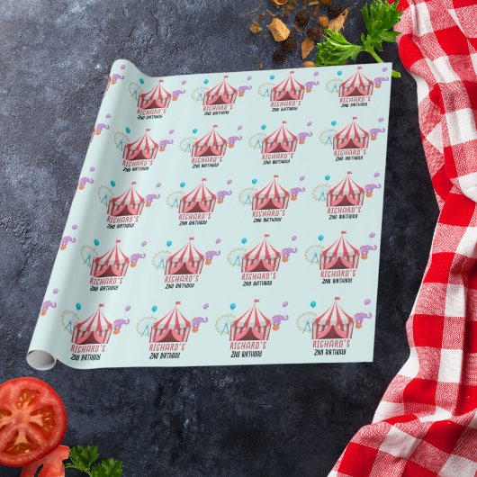 サーカス カーニバル テーマの子供の誕生日パーティー ラッピングペーパー