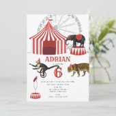 サーカス カーニバル フェスティバル テーマ ビッグトップ 誕生日 招待状 (スタンド正面)