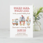 サーカス カーニバル フェスティバル 動物列車 子供 誕生日 招待状 (スタンド正面)