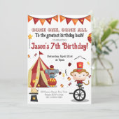 サーカス カーニバル フェスティバル 動物 子ども 誕生日 招待状 (スタンド正面)