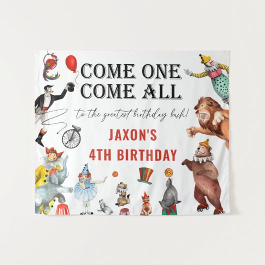 サーカス カーニバル フェスティバル 誕生日パーティー 背景 タペストリー (正面(横))