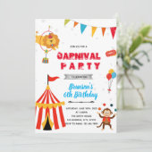 サーカス カーニバル 男の子 誕生日 招待状 (スタンド正面)