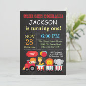 サーカス カーニバル 誕生日パーティー招待状 招待状 (スタンド正面)