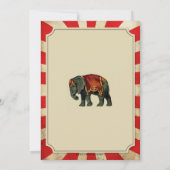 サーカス カーニバル 誕生日パーティー 赤 招待状 (裏面)