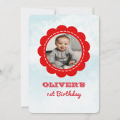 サーカス カーニバル 1歳の誕生日 写真招待状 招待状 (裏面)