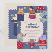 サーカス・スペクタキュラー誕生日招待状 招待状 (正面/裏面)