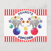 サーカス・ゾウおもしろいズ退職葉書 ポストカード (正面)