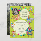 サーカス·テーマの子どもの誕生日パーティーの招待 招待状 (正面/裏面)