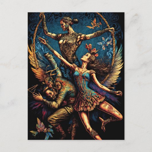 サーカス・トラペーズ・アーティストパフォーマー・サーキュルクフェスティバル ポストカード (正面)