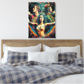 サーカス・トラペーズ・アーティストパフォーマーCirque Art キャンバスプリント (インサイチュ (寝室))