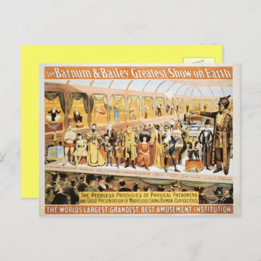 サーカス・バーナムとベイリーが素晴らし地球にショー ポストカード (正面/裏面)