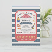 サーカス フェスティバル カーニバル 1歳の誕生日パーティー 招待状 (スタンド正面)