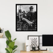 サーカス・レディが消防車に座って1924 ポスター (ホームオフィス)