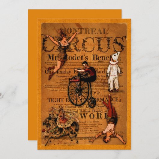 サーカス 招待状 (正面/裏面)