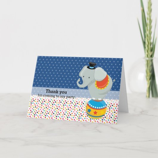 サーカス * 背景色を選択 サンキューカード (正面)