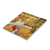 『サーカス』(1891) ジョルジュ・スーラによるヴィンテージ・ファインアート タイル (側面)