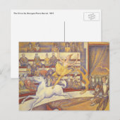 サーカスbyジョルジュ・シュラトヴィンテージ・ポインティリリスムアート ポストカード (正面/裏面)