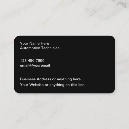 サーカッコいい車のビスの名刺デザイン 名刺 (裏面)