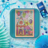 サーカテントとバルーン ペーパープレート (パーティー)