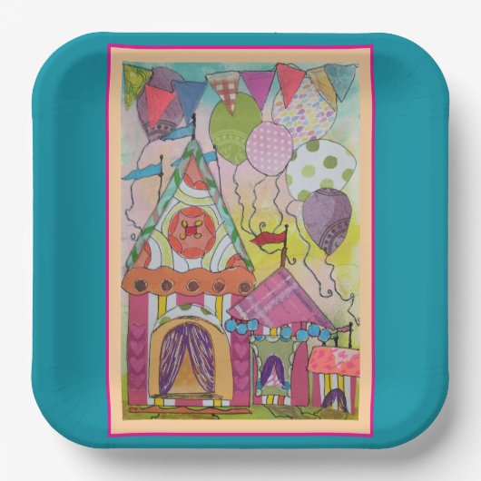 サーカテントとバルーン ペーパープレート (正面)