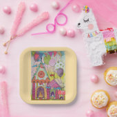 サーカテントとバルーン–2 ペーパープレート (パーティー)