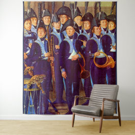 サーカ1800ヨーロッパ軍隊ミュージシャンプリント タペストリー