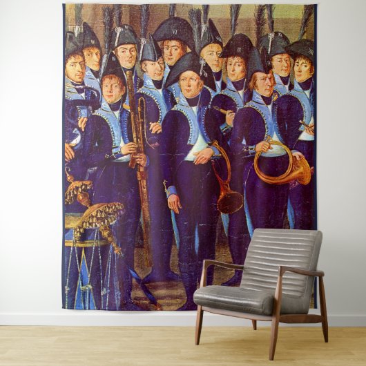 サーカ1800ヨーロッパ軍隊ミュージシャンプリント タペストリー (インサイチュ)