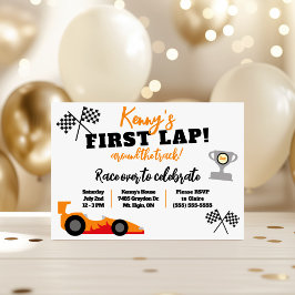 サーキットを1周、キッズの誕生日パーティー 招待状
