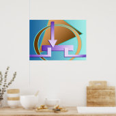 「サーキットダイアグラム」デジタルアートプリント ポスター (キッチン)