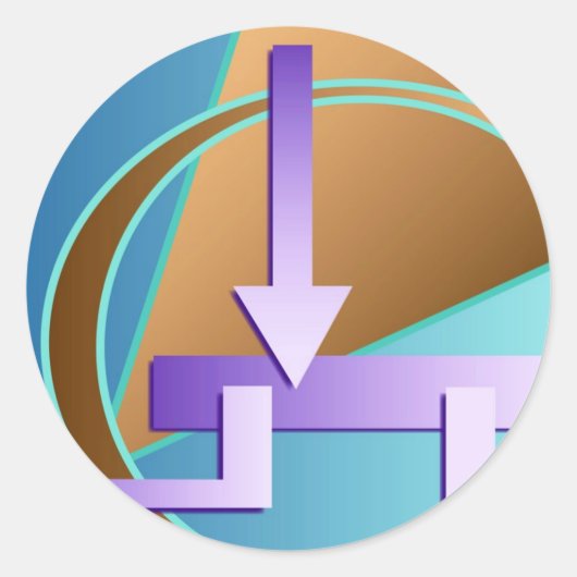 「サーキットダイアグラム」デジタルアートプリント ラウンドシール (正面)