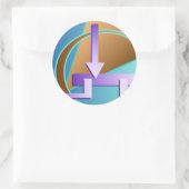 「サーキットダイアグラム」デジタルアートプリント ラウンドシール (バッグ)