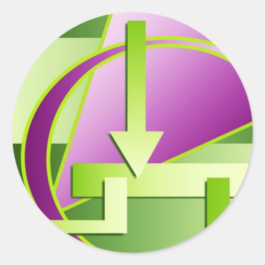 「サーキットダイアグラム」デジタルアートプリント ラウンドシール (正面)