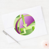 「サーキットダイアグラム」デジタルアートプリント ラウンドシール (封筒)