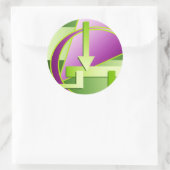 「サーキットダイアグラム」デジタルアートプリント ラウンドシール (バッグ)