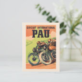 サーキットド国際的パウFranceヴィンテージポスター ポストカード (スタンド正面)