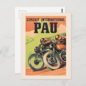 サーキットド国際的パウFranceヴィンテージポスター ポストカード (正面/裏面)