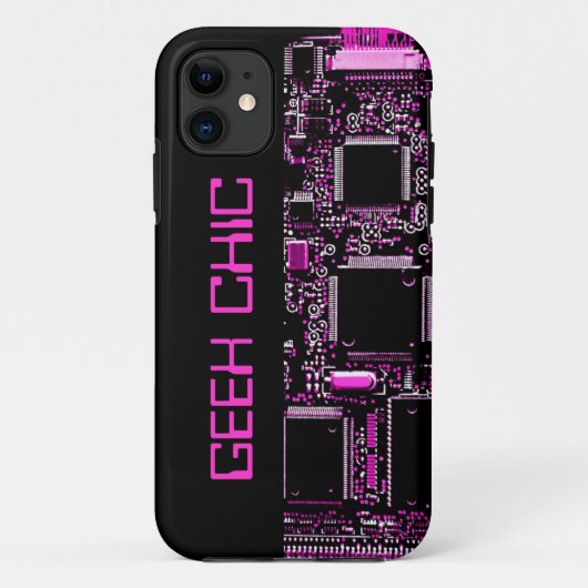 サーキットピンク'ギークシック' iPhoneケースブラック Case-Mate iPhoneケース (裏面)