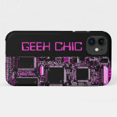 サーキットピンク'ギークシック' iPhoneケースブラック Case-Mate iPhoneケース (裏面(横))