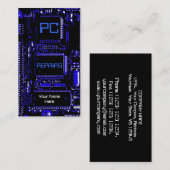 サーキットブルーの「PC修理」名刺テンプレート 名刺 (正面/裏面)