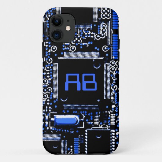 サーキットブルー2モノグラムiPhoneケース Case-Mate iPhoneケース (裏面)