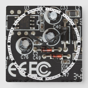 サーキットボード スクエア壁時計