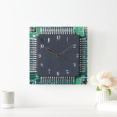サーキットボード スクエア壁時計 (ホーム)