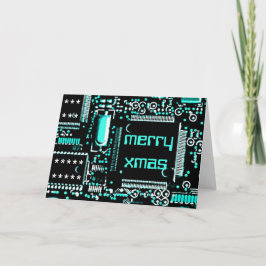 サーキットライトブルー2 'メリークリスマス'グリーティングカード シーズンカード