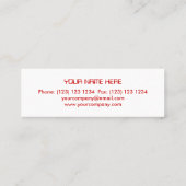 サーキットレッド2名刺テンプレートの白スキン スキニー名刺 (裏面)